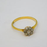 Victorian 18ct Yellow Gold 0.4ct Diamond Daisy Cluster Ring Antique c1880