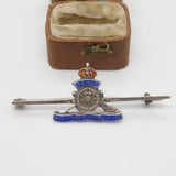 WWII Sterling Silver Enamel Royal Artillery Sweetheart Brooch c1940 Antique