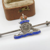 WWII Sterling Silver Enamel Royal Artillery Sweetheart Brooch c1940 Antique