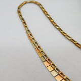 9ct Tri-Colour Gold Shimmering Chain Necklace Vintage 1994 London 40cm Length