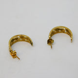 9ct Yellow Gold Pair of Walking Lion Hoop Earrings Vintage c1970s