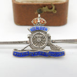 WWII Sterling Silver Enamel Royal Artillery Sweetheart Brooch c1940 Antique