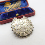 Victorian Sterling Silver 'Good Luck' Sweetheart Brooch 1888 Chester Antique