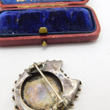 Victorian Sterling Silver 'Good Luck' Sweetheart Brooch 1888 Chester Antique