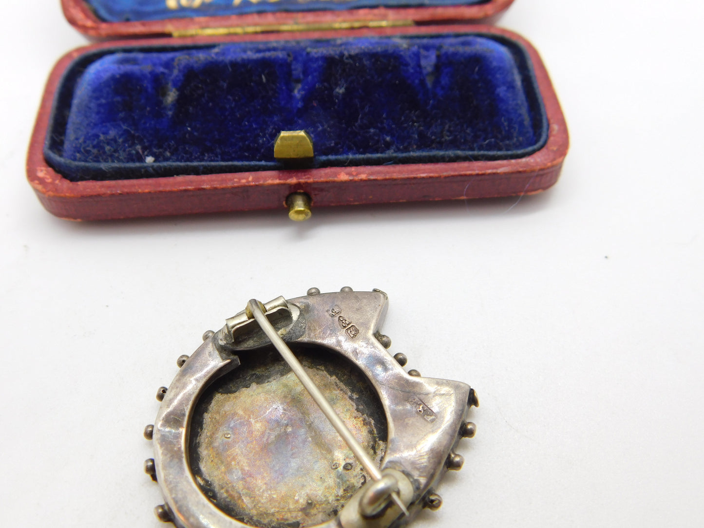 Victorian Sterling Silver 'Good Luck' Sweetheart Brooch 1888 Chester Antique