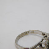 18ct White Gold 18-Stone Diamond Floral Cluster Ring Vintage 1975 London