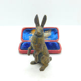 Cold Painted Victorian Vienna Bronze Standing Hare Sculpture Antique c1880