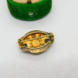 Victorian Etruscan Revival 18ct Gold & Garnet Dress Brooch Antique c1860