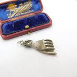 Victorian Sterling Silver Large Figa Hand Pendant Antique c1880