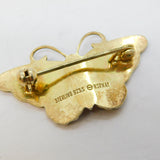 Hroar Prydz Norwegian Sterling Silver Gilt & Red-White Enamel Butterfly Brooch