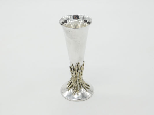 Sterling Silver Modernist Tree Stump Form Flower Vase 1972 Deakin & Francis