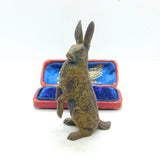Cold Painted Victorian Vienna Bronze Standing Hare Sculpture Antique c1880