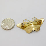 Hroar Prydz Norwegian Sterling Silver Gilt & Red-White Enamel Butterfly Brooch
