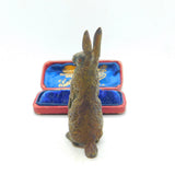 Cold Painted Victorian Vienna Bronze Standing Hare Sculpture Antique c1880