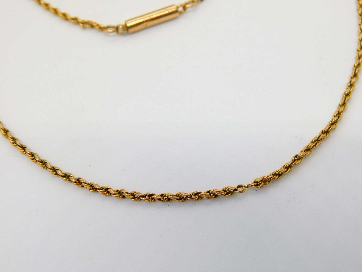 Victorian 9ct Yellow Gold Rope Chain Necklace Antique c1880 17" 43cm Length