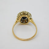9ct Yellow Gold 2ct Sapphire & Spinel Set Engagement Ring Vintage 1986 London