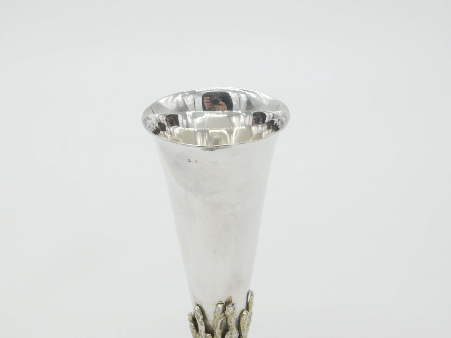 Sterling Silver Modernist Tree Stump Form Flower Vase 1972 Deakin & Francis