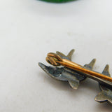 19th Century .935 Silver, Rolled Gold & Paste Swallow Sweetheart Brooch Antique c1880