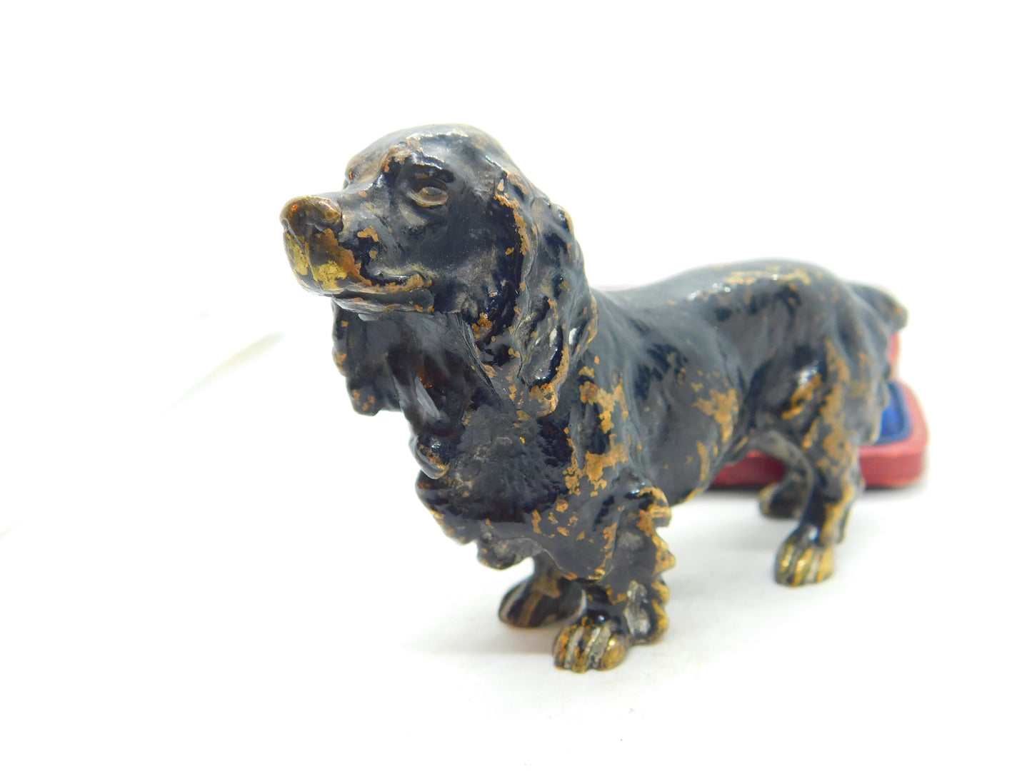 Victorian Cold Painted Bronze Cocker Spaniel Dog Sculpture Antique c1880