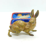 Cold Painted Vienna Bronze Running Hare Sculpture Antique c1860 Victorian