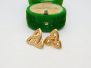Pair of 9ct Yellow Gold Celtic Knot Stud Earrings Vintage c1980 Birmingham
