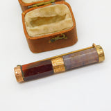 Victorian Scottish Red & Montrose Agate Cylinder Brooch c1860 Antique