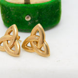 Pair of 9ct Yellow Gold Celtic Knot Stud Earrings Vintage c1980 Birmingham