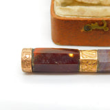 Victorian Scottish Red & Montrose Agate Cylinder Brooch c1860 Antique