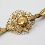 18th Century Iberian 14ct Rose Gold, Old Cut Diamond Drop Pendant Antique c1780