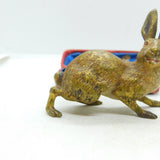 Cold Painted Vienna Bronze Running Hare Sculpture Antique c1860 Victorian