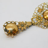 18th Century Iberian 14ct Rose Gold, Old Cut Diamond Drop Pendant Antique c1780