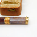Victorian Scottish Red & Montrose Agate Cylinder Brooch c1860 Antique