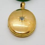 Large Victorian Gold Plated Paste Set Shooting Star Locket Pendant Antique c1880