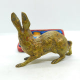 Cold Painted Vienna Bronze Running Hare Sculpture Antique c1860 Victorian