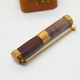 Victorian Scottish Red & Montrose Agate Cylinder Brooch c1860 Antique