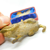 Cold Painted Vienna Bronze Running Hare Sculpture Antique c1860 Victorian