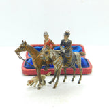 Victorian Cold Painted Small Bronze Hunting Scene Sculpture With Hound c1880