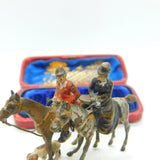 Victorian Cold Painted Small Bronze Hunting Scene Sculpture With Hound c1880