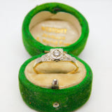 Victorian 18ct Yellow Gold & 0.1ct Diamond Solitaire Ring Antique c1890