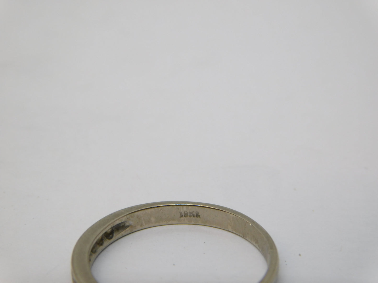 18ct White Gold & 0.14ct Diamond Half-Eternity Ring Vintage c1970