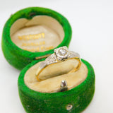 Victorian 18ct Yellow Gold & 0.1ct Diamond Solitaire Ring Antique c1890