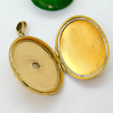 Large Victorian Gold Plated Paste Set Shooting Star Locket Pendant Antique c1880