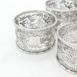 Luen Wo Shanghai Chinese Sterling Silver Set of 4 Numbered Napkin Rings c1890