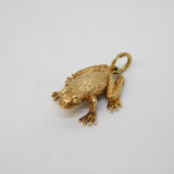 9ct Yellow Gold Frog or Toad Form Charm Pendant Vintage 1974 Birmingham