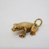 9ct Yellow Gold Frog or Toad Form Charm Pendant Vintage 1974 Birmingham