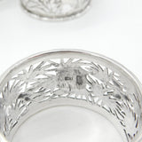Luen Wo Shanghai Chinese Sterling Silver Set of 4 Numbered Napkin Rings c1890