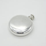 Victorian Sterling Silver Circular Spirit Hip Flask Antique c1880 London