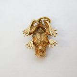 9ct Yellow Gold Frog or Toad Form Charm Pendant Vintage 1974 Birmingham