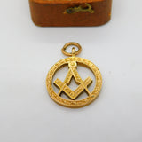 9ct Yellow Gold Masonic Fob Pendant Antique 1913 Birmingham Art Deco