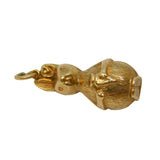 9ct Yellow Gold Bunny Rabbit with Carrot Charm Pendant Vintage 1974 Birmingham